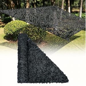 Filet de Camouflage Noir 210D 2X9m Filet Pare-Soleil extérieur pour Protection Solaire Camouflage de Chasse Militaire Jeux à thème décoration de Salle de fête Housse de Voiture (Defend-kit, neuf)