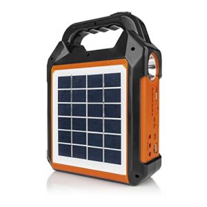 EASYmaxx Kit de g&eacute;n&eacute;rateur Solaire 4500mAh |2 Modes de Charge : Panneau Solaire ou USB | pour recharger Les t&eacute;l&eacute;phones Portables, Batterie Externe | Radio FM et Haut-parleurs int&eacute;gr&eacute;s (AS-Discount, neuf)