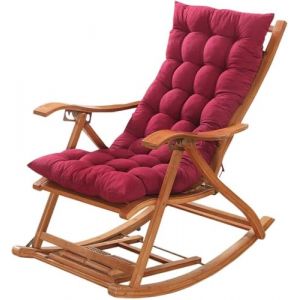 ZZDZW Coussin De Chaise Longue Bain De Soleil Coussin Transat Jardin Exterieur Coussin Matelass&eacute; Chaise Longue &Eacute;pais Coussins pour Chaise &Agrave; Bascule pour Fauteuil Relax(Burgundy,150x55x8cm) (Pooneeliff, neuf)