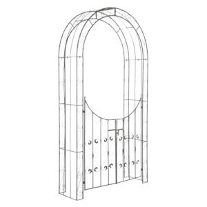 CLP Arche de Jardin avec Portillon Sina- Arceau de Jardin Romantique en Fer Forg&eacute; - Support pour Plantes Grimpantes avec Porte Style Shabby-Chic, Couleur:Vert Antique (CLP Meubles, neuf)