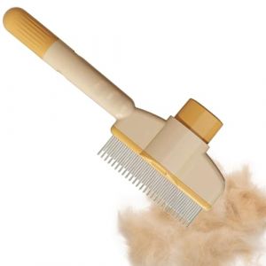 Dog Comb - Hair Removal Self-Cleaning Brush | Multifunctional Dog Comb Grooming Tool | Pet Detangling Self-Cleaning Brush For Shedding Hair Cleaning Portable Design For Indoor Puppy Kitten Bath (mjingste, neuf)