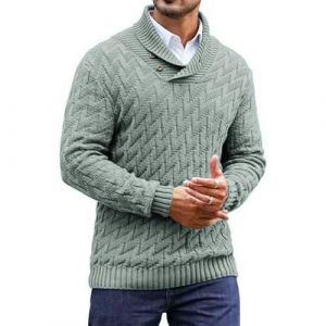 pull homme,pull homme hiver,sweats,camionneur,zipp&eacute;,cardigan,marin,col roul&eacute;,chaud,cachemire,sweat zipp&eacute;,col v,laine,long,irlandais,over,sous,blanc,polaire,vetement,chemin&eacute;e,chic elegant,Gris，XL (FUKUANMA-FR, neuf)