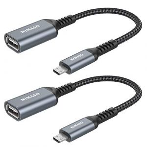NIMASO OTG Adaptateur Micro USB vers USB 2.0【Lot de 2】 C&acirc;ble OTG Micro USB pour Samsung Galaxy A10 S7 S6 Edge S5 J3 J4 J5 J6 J7 J8 Galaxy Tab A E S2, Huawei P Smart 2019 Y5 Y6, Honor 8X, Wiko etc. (Recycleandrepair, neuf)