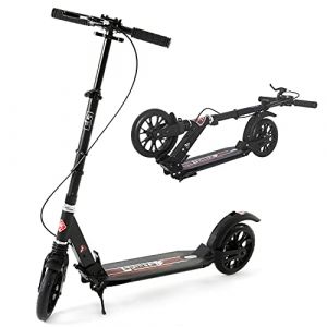 ISE Trottinette en Aluminium Pliable 2 Roues,Hauteur de Guidon Réglable,Double Système d'absorption de Choc & Freinage,Grande Roue avec Pneu Antidérapant,pour Adultes et Adolescents de 12 Ans (ISE STORE, neuf)