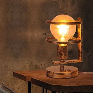 AIRTWESD Lampe de table décorative,Rétro Atmosphère Lampe,Lampe de bureau en métal E27 Lampe Chevet de Nuit Abat-jour Chambre avec Interrupteur (No Bulb) (AIRTWESD-fr, neuf)