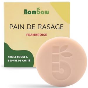 Bambaw Savon Rasage Femme 80g, Savon à Raser à l’Argile Rouge & Beurre de Karité, Savon de Rasage Exfoliant pour Tous Types de Peau, Savon de Rasage Solide à la Framboise (Brolutions, neuf)