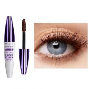 Mascara télescopique violet 5D pour les yeux,Imperméable à l'eau,Longue durée,Effet bouclé,Mascara anti,clump,Effet faux cils,Utilisation pour cosplay (Tuyau blanc - Brun) (BENstore, neuf)