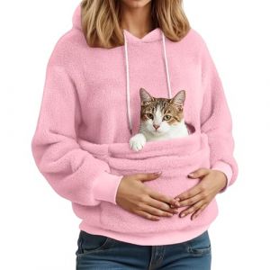 G&eacute;n&eacute;rique Sweat &agrave; Capuche Femme avec Poche Kangourou Pull pour Chat et Chien Femme Sweat &agrave; Manches Longues Veste &agrave; Capuche Douce Et Confortable Pull de Transport Chat et Chien (L) (zhiqiangdianzishangwuyouxiangongsi, neuf)