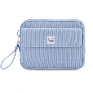 VASCHY Trousse Crayon de Couleur, Grande Trousse 192 Slots en Velours Côtelé Portable Multi-Poches Feutres Stylos Aquarelle avec Anse Amovible pour Homme Femme Fille Artiste Bleu Clair (Vaschy, neuf)