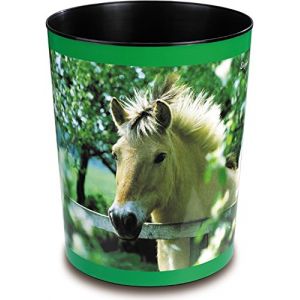 L&auml;ufer 26660 corbeille &agrave; papier avec motif poisson rouge aileron de requin, poubelle de 13 litres, parfait pour la chambre d'enfant, rond, plastique solide, motifs diff&eacute;rents (Stock Bureau Maison Bien-&ecirc;tre, neuf)