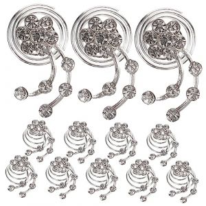 Ipetboom 12pièces Clips à Cheveux Spirale Argentés Accessoires De Mariage Pour Femmes Épingles à Cheveux Strass Pour Mariée Ornements De Coiffure Élégants (hikarish, neuf)