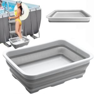 Pediluve Piscine,Nouveau Bassine Pied,Bassine Pour Bain De Pieds Pliable Antidérapant,Accessoires Pour Piscine,37x27x11.8cm,Pour Rince Pied Piscine,Rincez Vos Pieds,Garde La Piscine Propre (1, Gris) (FEIBAO&-Wu, neuf)