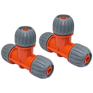 AERZETIX - C48610 - Lot de 2 Connecteurs de Tuyau d'arrosage en ''T'' 13mm &agrave; 3 Voies - raccord Rapide pour tuyaux d'irrigation - coupleur d'accouplement en Plastique (Tuning, neuf)