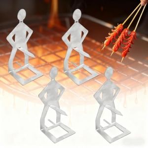 LERANXIN Support à Saucisses pour Barbecue 4 Pièces, 205 x 75 mm Gril Vertical Créatif en Acier Inoxydable - Accessoires Multifonctionnels pour l'Extérieur pour Barbecues, Cadeaux Créatifs, Sorties (LERANXIN, neuf)