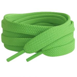 Pimp My Shoes Lacets plats color&eacute;s pour tennis, chaussures de skateboard, bottes, Converse, Nike, Puma 120 cm x 10 mm - multicolore - Green, (Reis of London, neuf)