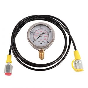 Kit de test de tuyau hydraulique, kit de manomètre de pression hydraulique, couplage ponctuel M16x2-BSP1/4 + 0~400 bar/manomètre 6000PSI + tuyau de 1.5m (Zhaojou, neuf)
