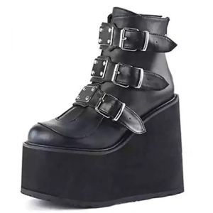 Escarpins Mary Jane pour femmes, chaussures Lolita, plateforme mignonne, gothique, Double bride à la cheville, bout rond, talon épais, pour rencontres, boîte de nuit (ToBe-One, neuf)