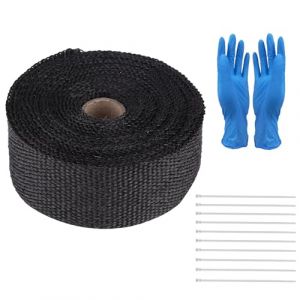 5M Bande Thermique Echappement, Bande Isolant Thermique Collecteur Echappement, Isolant Thermique Bande avec Attaches en Serrage Inoxydable/Gants Jetables, Echappement Ruban Isolant pour Voiture Moto (LIYANHO, neuf)