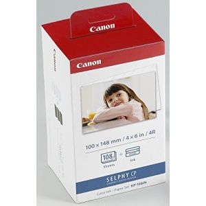 Canon Color Ink and 108 Sheet 4 x 6 Paper Set (KP-108IN) (inkcompany, neuf)