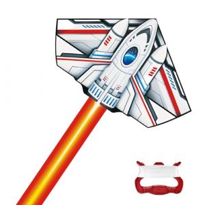 Flintronic Cerfs-Volants, Grand Cerf Volant Enfant, 69x112cm, Cerf Volant Fus&eacute;e avec Cordon de 100 M&egrave;tres, Cerfs-Volants Longue Queue de Facile &agrave; Voler, pour Les Plages et Les Parcs (flintronic&reg;-eu, neuf)