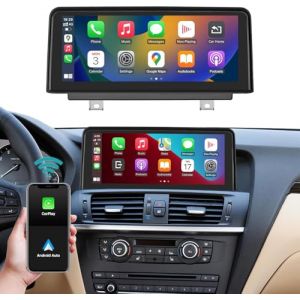 Ninetom &Eacute;cran Tactile d'autoradio 10,25" pour BMW X3/X4 s&eacute;rie F25 F26 2011-2012 avec syst&egrave;me CIC, Prise en Charge Apple CarPlay/Android Auto/Mirrorlink/Navigation, Mise &agrave; Niveau st&eacute;r&eacute;o de Voiture (Ninetom, neuf)