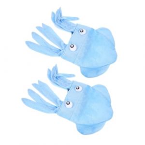 ibasenice Lot de 2 Chapeaux Pieuvre Bleus en Peluche pour Adultes, Couvre-chefs Rigolos et L&eacute;gers, Costumes D'halloween et Festivals, D&eacute;guisement Amusant pour F&ecirc;tes, Voyages et (The taste of cooking, neuf)