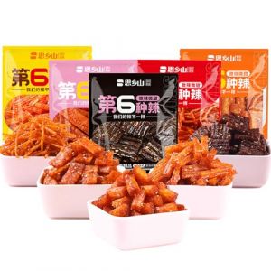 MKSDDF-5 sacs Latio snacksépicé Tiao combinaison épicé Tiao coffret cadeau chinois classique collations bâtons épicés épicé doux épicé latiai snack-Sinianxiang lanières épicées (GOOD FOOD-FENG, neuf)
