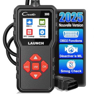 Valise Diagnostic Auto Voiture Multimarque LAUNCH CR300, Universel OBD2 Diagnostic Voiture Français,Lecteur de Code d'erreur de Moteur,Voiture pour Tous Les Véhicules OBD2 après 2000 (Launch Online, neuf)