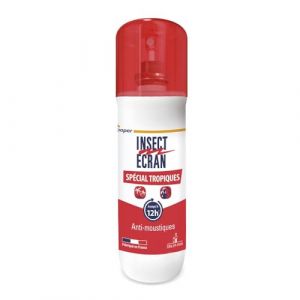 INSECT ECRAN - Anti-moustiques Tropiques - Spray r&eacute;pulsif peau - protection contre les piq&ucirc;res de moustiques - Paludisme - Tropiques - 75 ml (BIOSAMPLE, neuf)