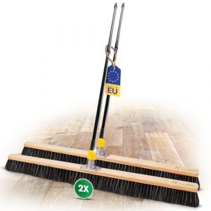 Novaliv Lot de 2 balais à poussière fins avec mélange de crin de cheval I 100 cm avec manche télescopique I Balai d'atelier Balai de grande taille (AMP GmbH, neuf)