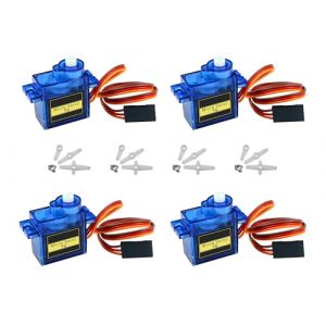 HAXIHA 4 Pièces 9G Micro Servo Moteur,Kit de Moteur Micro Servomoteur,pour Arduino Modélisme Robot Bras Avion RC Voiture Bateau Contrôle avec Câble (HuaSheng-CN, neuf)