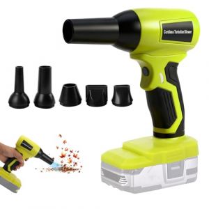 Souffleur &agrave; Feuilles sans Fil pour Ryobi 18V, Nettoyeur de poussi&egrave;re Portable sans balais, 130 000 TR/Min Vitesse r&eacute;glable et 5 Buses pour Patio Chambre Maison (sans Batterie) (divinge, neuf)