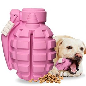 SUNNEKO Jouet Chien, Jouet pour Chien Indestructible, Durables Caoutchouc Jouets &agrave; m&acirc;cher Interactif, Non Toxiques et R&eacute;sistants, pour Gros et Moyens Chiens, Rose (SUNNEKO-FR, neuf)