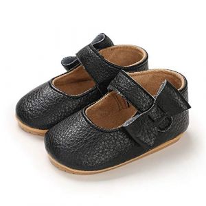 LACOFIA Ballerine Bébé Fille Chaussure Premier Pas pour Bébé Chaussures de Baptême Bowknot Antidérapant Noir 3-6 Mois (Lacofia, neuf)