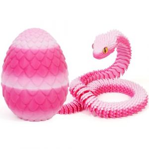 Joycabin Jouet serpent imprim&eacute; 3D, &oelig;ufs de dragon imprim&eacute; en 3D, &oelig;ufs de serpent, &oelig;ufs de serpent de P&acirc;ques, animaux imprim&eacute;s en 3D, jouets pour enfants, cadeaux de bureau, d&eacute;coration d'int&eacute;rieur (XINYI-EU, neuf)