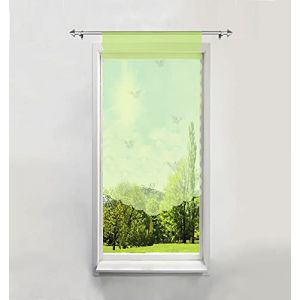 1Pièce Rideau Brise-bise LxH/40x90CM Vert avec Papillons Découpage Laser Rideau Passe Tringle Décoration de Fenêtre (BAILEY JO, neuf)