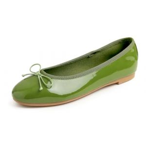 Feversole Women's Macaroon Colorful Ballerines Macaroon Colorful Memory Foam Cushion Insock Patent pour Femmes Laque Vert émeraude 41 EU (Tiptoe London, neuf)