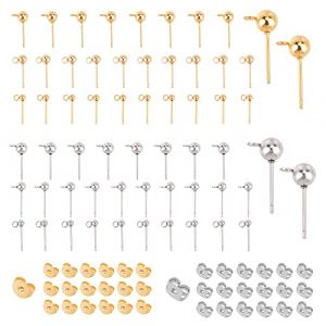 SUNNYCLUE 1 Bo&icirc;te 60 Pcs 6 Styles Boucles d'oreilles Boule Boucles d'oreilles en Acier Inoxydable Post Boule Ronde en M&eacute;tal Goujon Hypoallerg&eacute;nique avec Boucle d'oreille &Eacute;crous pour Homme Femmes (SUNNYCLUE  FR, neuf)
