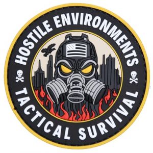 &Eacute;cusson PVC ENVIRONNEMENTS HOSTILES Phosphorescent Patch 3D PVC Scratch Hook Loop 80 mm | Broche patch MILITAIRE 3D pour sacs &agrave; dos militaires | Id&eacute;al outdoor, airsoft, survie | TS-PTCH-HST2 (TACTICAL STORE, neuf)