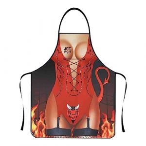 Tablier de Cuisine Homme Créatif Tablier Cuisine Homme Humour Tabliers Barbecue pour Femme Étanche Réglable Tablier Barbecue Sexy Tablier de Cuisine Fun Fête Idée Cadeau Anniversaire BBQ (A-04) (HUAOPYU, neuf)