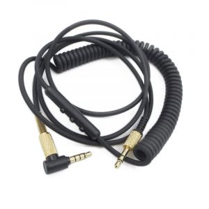 Yaowangan C&acirc;ble de t&eacute;l&eacute;commande pour Marshall Major IV 4,Major 2 II,casque Monitor Mid BT,fil de c&acirc;ble enroul&eacute; de remplacement de 3,5mm &agrave; 3,5mm(1,25m/4,1 pieds,extension jusqu'&agrave; 1,8m/5,11 pieds,noir) (Yaowanguan, neuf)