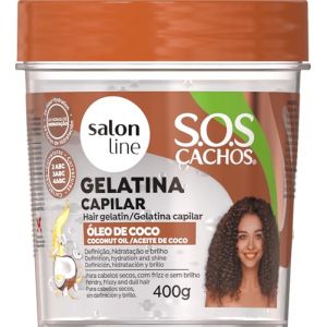 Salon Line SOS Cachos Curl Activating Gelatine Hydration Coconut Oil 400 g (Ilha dos Cosméticos, neuf)