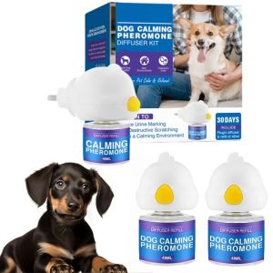 Shyllin Pheromones Chien, Anti Stress Chien, Calmant pour Chien, Calmant Apaisant Prise Phéromones, 1 Diffuseur+2 Recharges 48 ML, pour Apaiser Relaxantes Calmantes Agité Stressé Réduit Comportements (XFJIN243, neuf)