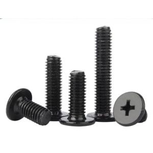 Vis &agrave; t&ecirc;te plate M4 x 4 mm, croix en forme de H, vis &agrave; cr&ecirc;pes, t&ecirc;te crois&eacute;e, vis &agrave; t&ecirc;te de gaufrette, 50 pi&egrave;ces en acier inoxydable galvanis&eacute;, noir (HHU FASTENERS, neuf)