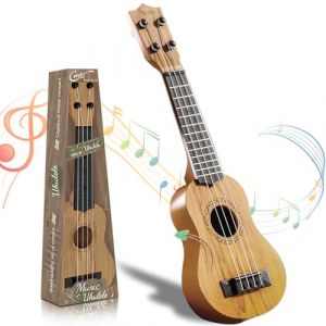 SGZIOO Guitare Enfant 3 ans, Ukulele Enfants 42 CM, avec 4 Cordes R&eacute;glables, Guitares et Instruments &agrave; Cordes pour Enfants, Ukul&eacute;l&eacute; Guitare Jouet pour Enfant 2 3 4 5 6 7 8 Ans, Mini Guitare Jouet (jun an shang mao, neuf)