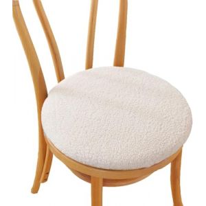 Galette de Chaise Rond 30/35/40/45/50cm, Coussin de Chaise Velours, Lavable de Coussin Chaise, Coussin Exterieur, Coussin Chaise Epais Tatami, pour Int&eacute;rieur Ext&eacute;rieur Jardin(Beige,Diameter: 40cm) (SIQIKEJI-UK, neuf)