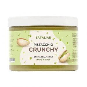 EATALIAN by AMZ BETTER Crème de Pistache CRUNCHY 500 gr, Crème à Tartiner avec Éclats de Pistache, Goût Doux, Idéale sur le Pain, pour Garnir les Desserts, Glaces, Dubai Chocolate, Made in Italy (BETTERSHOP SRL, neuf)