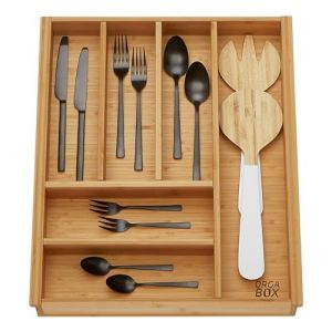 ORGA-BOX 3 Range-couverts BAMBOO pour tiroir 50 cm (473 x 397 mm) avec range-couverts en bois 6 compartiments pour cuisines Nobilia/Noblessa &agrave; partir d'ao&ucirc;t 2012 (S&O Handelsgesellschaft mbH, neuf)
