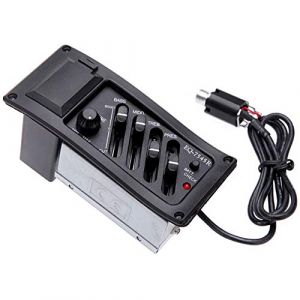 1pc Guitare Micros Piezo 4 Band Ramassage Préampli EQ-7545r égaliseur Préampli Amplificateur Tuner pour Guitare Acoustique Noir (Mluckyhuge, neuf)