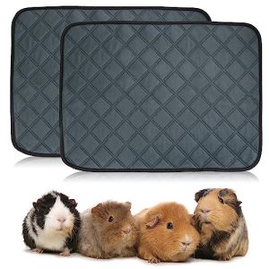 Naapesi 2Pcs Tapis pour Cage De Cochon d'Inde Lavable Couverture Absorbant, Coussinets Pipi Antid&eacute;rapants, Tapis de Dressage Imperm&eacute;able et R&eacute;utilisable pour Chinchillas Lapins Hamsters, 60 * 44 cm (hayetview, neuf)